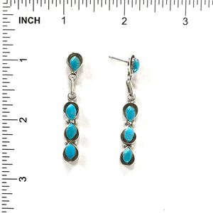 Turquoise Petit Point Dangle Earrings-Indian Pueblo Store