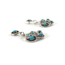 Load image into Gallery viewer, Murry and Arlene Tsattie Turquoise Petit Point Drop Earrings-Indian Pueblo Store
