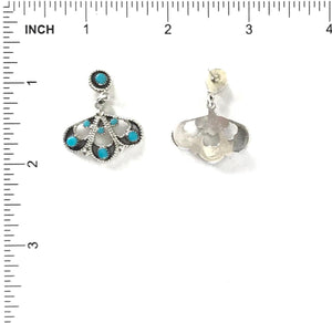 Murry and Arlene Tsattie Turquoise Petit Point Drop Earrings-Indian Pueblo Store