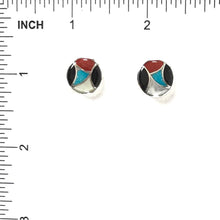Load image into Gallery viewer, Theresa Leekya Multi-gemstone Inlay Button Earrings-Indian Pueblo Store
