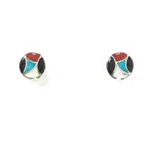 Load image into Gallery viewer, Theresa Leekya Multi-gemstone Inlay Button Earrings-Indian Pueblo Store
