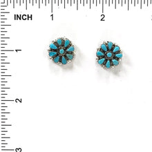 Load image into Gallery viewer, Small Turquoise Petit Point Cluster Earrings-Indian Pueblo Store
