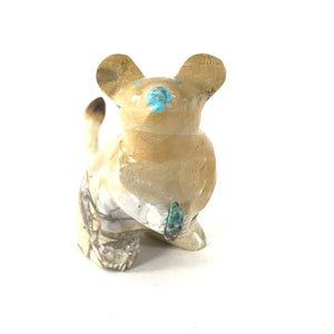 Enrike Leekya Travertine Mouse Fetish Carving-Indian Pueblo Store