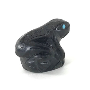 MIke Coble Jet Frog Fetish Carving-Indian Pueblo Store