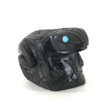 Load image into Gallery viewer, MIke Coble Jet Frog Fetish Carving-Indian Pueblo Store
