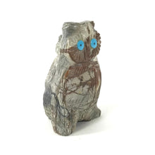 Load image into Gallery viewer, Kevin Quam Picasso Marble Owl Fetish Carving-Indian Pueblo Store
