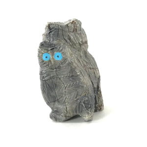 Kevin Quam Picasso Marble Owl Fetish Carving-Indian Pueblo Store