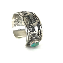 Load image into Gallery viewer, Jereme Delgarito Turquoise Overlay Horse Bracelet-Indian Pueblo Store
