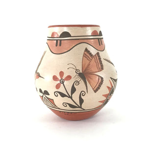 Elizabeth and Marcellus Medina Small Hummingbird and Butterfly Jar-Indian Pueblo Store