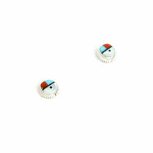Load image into Gallery viewer, Wayne Hooee Inlay Sunface Button Earring-Indian Pueblo Store
