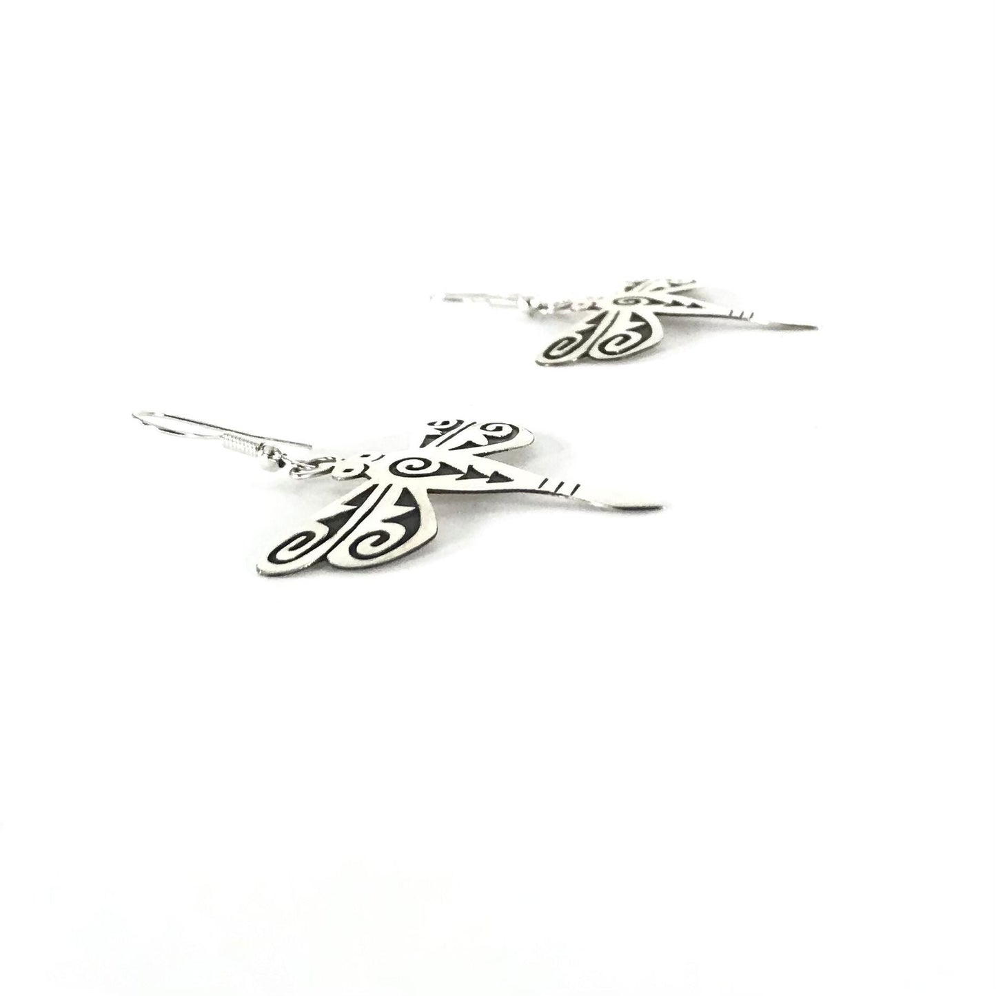 Sonny Gene Sterling Silver Overlay Dragonfly Earring-Indian Pueblo Store