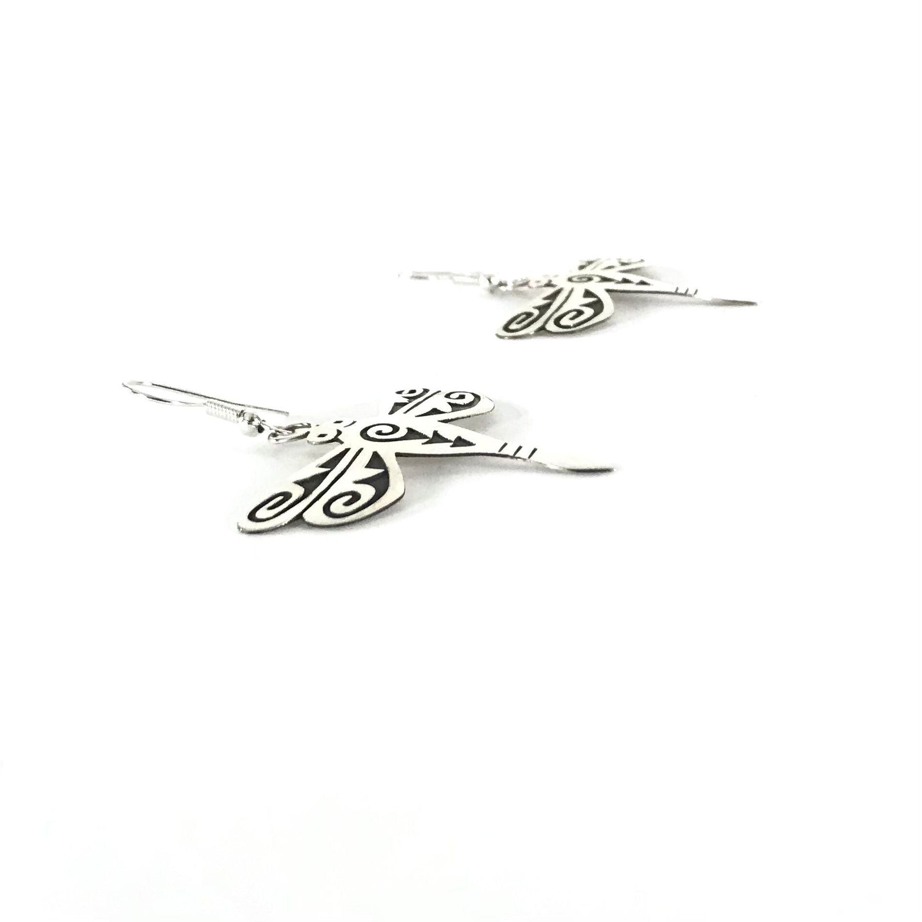 Sonny Gene Sterling Silver Overlay Dragonfly Earring-Indian Pueblo Store