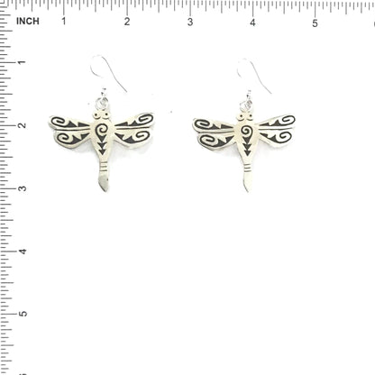 Sonny Gene Sterling Silver Overlay Dragonfly Earring-Indian Pueblo Store
