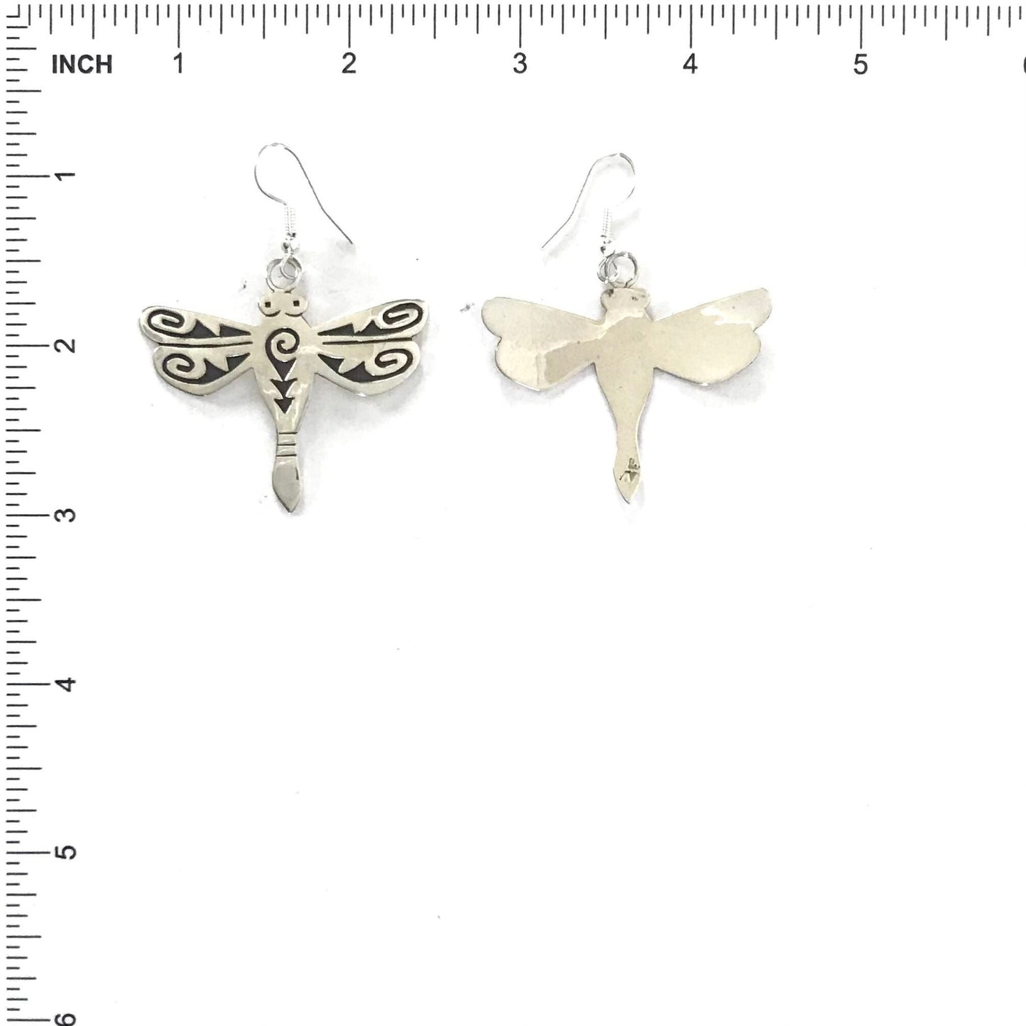 Sonny Gene Sterling Silver Overlay Dragonfly Earring-Indian Pueblo Store