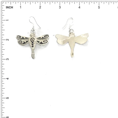 Sonny Gene Sterling Silver Overlay Dragonfly Earring-Indian Pueblo Store