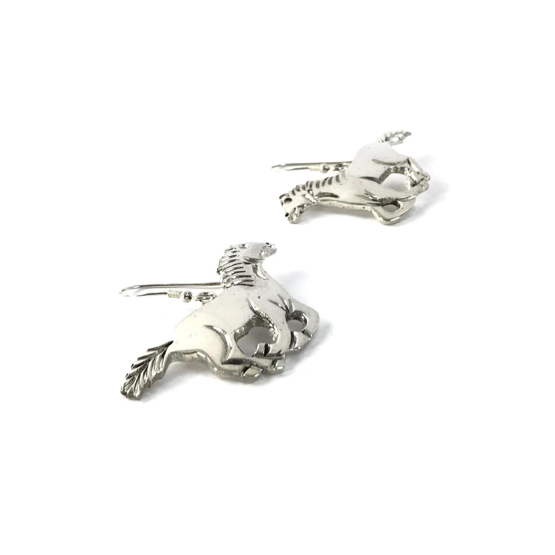 Pauline Nelson Sterling Silver Horse Earrings-Indian Pueblo Store