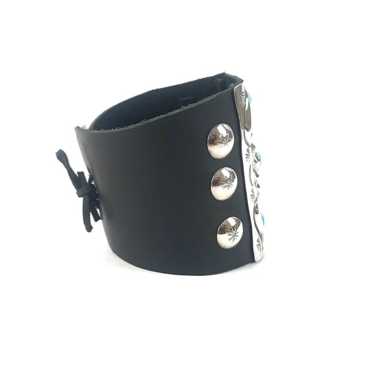 Dale Morgan Leather Turquoise Bow Guard-Indian Pueblo Store