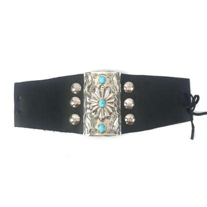 Dale Morgan Leather Turquoise Bow Guard-Indian Pueblo Store