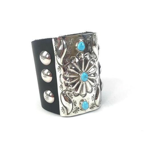 Dale Morgan Leather Turquoise Bow Guard-Indian Pueblo Store