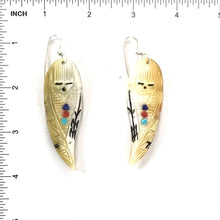Load image into Gallery viewer, Gloria Chattin Mother of Pearl Carved Corn Maiden Earring-Indian Pueblo Store

