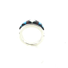 Load image into Gallery viewer, Rick Tolino Inlay Opal Multi-gemstone Wide Band Ring-Indian Pueblo Store
