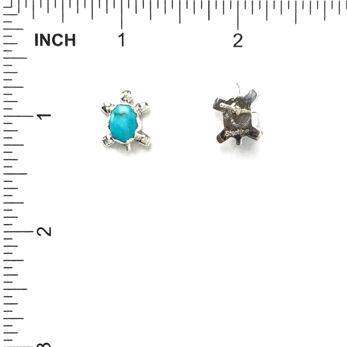 Turquoise Turtle Post Earrings-Indian Pueblo Store