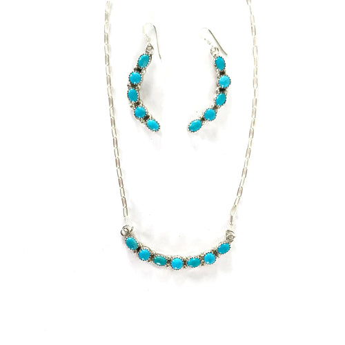 Pearlene Spencer Blue Ridge Turquoise Necklace and Earring Set-Indian Pueblo Store