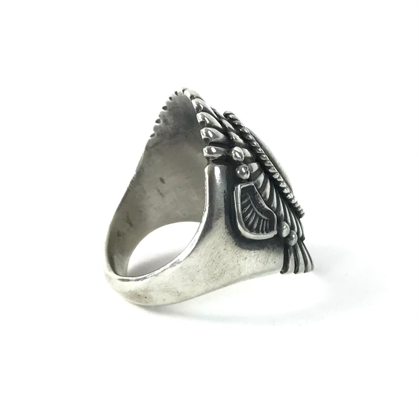 Harry H. Begay Sterling Silver Applique Medallion Ring-Indian Pueblo Store