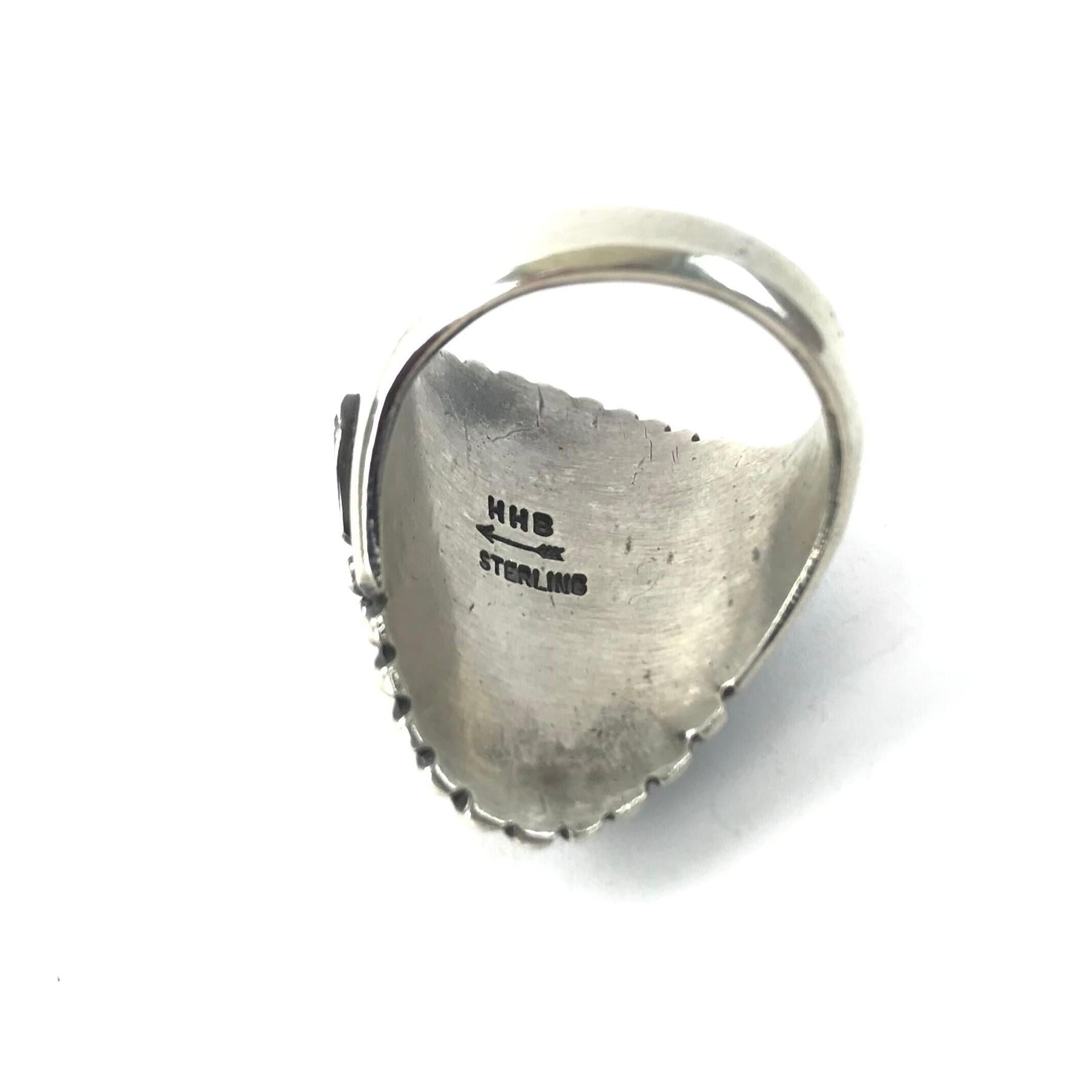 Harry H. Begay Sterling Silver Applique Medallion Ring-Indian Pueblo Store