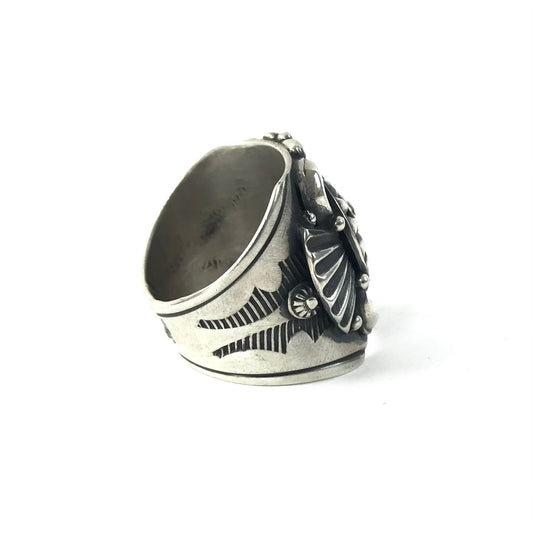 Delbert Gordon Sterling Silver Repousse Ring-Indian Pueblo Store
