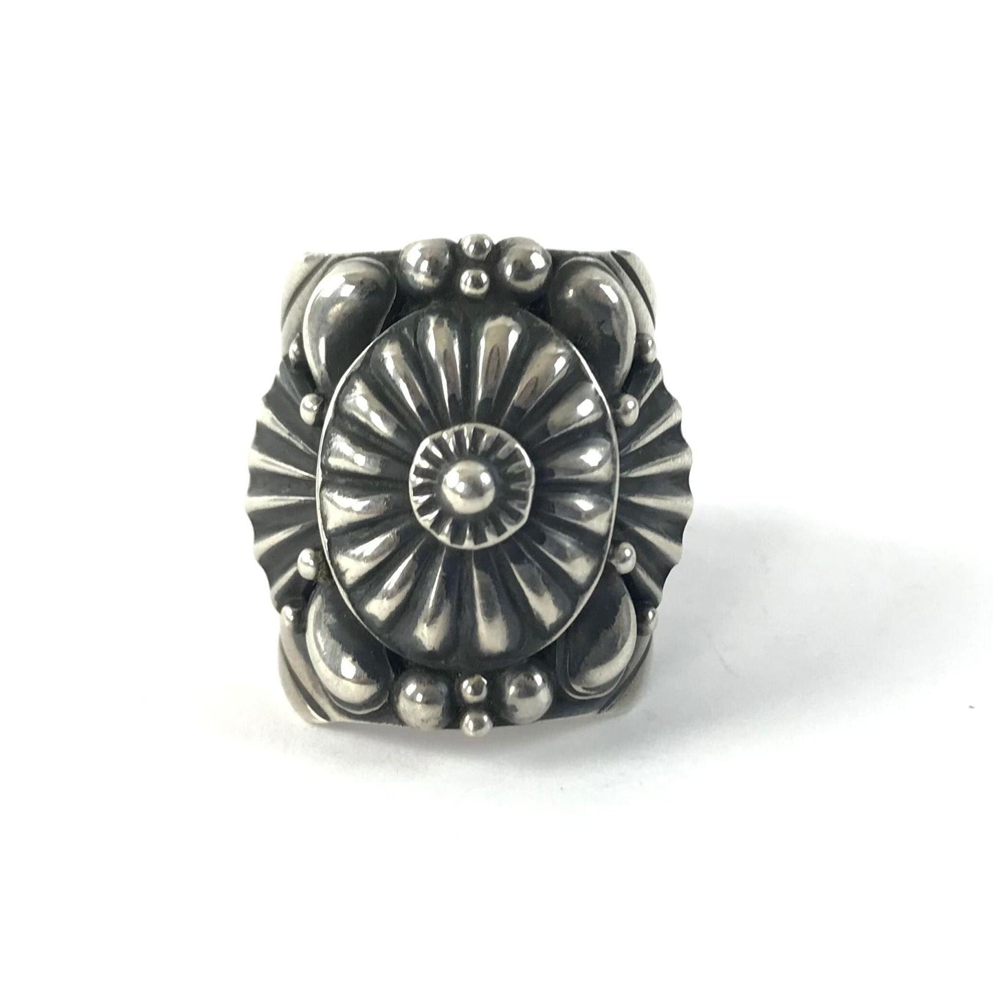 Delbert Gordon Sterling Silver Repousse Ring-Indian Pueblo Store
