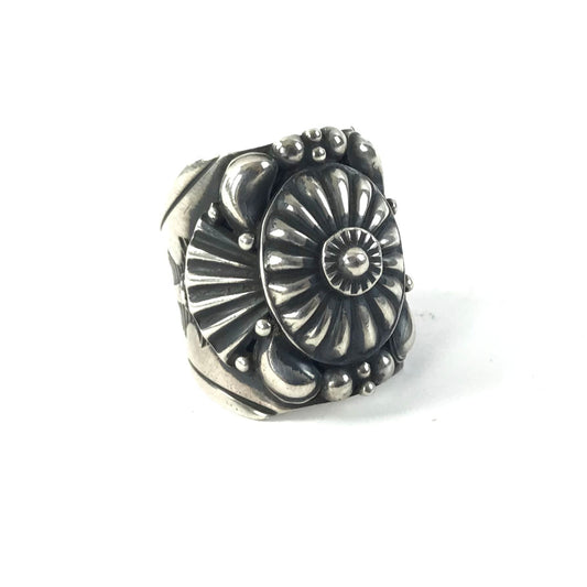 Delbert Gordon Sterling Silver Repousse Ring-Indian Pueblo Store