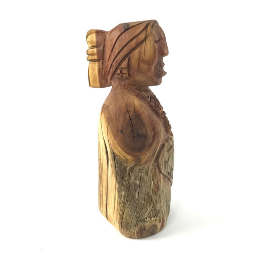 Harry and Isabella Benally "Dine Lady" Juniper Wood Carving-Indian Pueblo Store