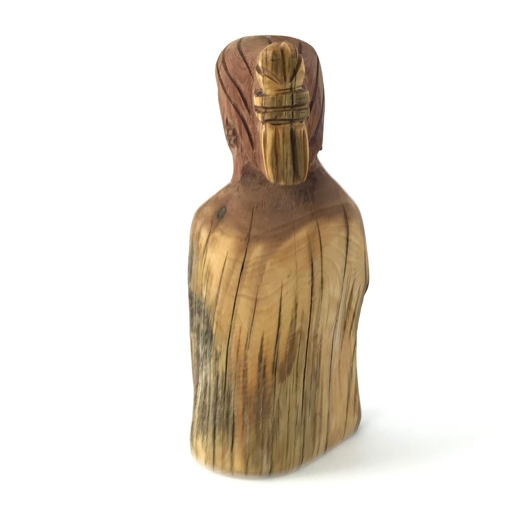 Harry and Isabella Benally "Dine Lady" Juniper Wood Carving-Indian Pueblo Store