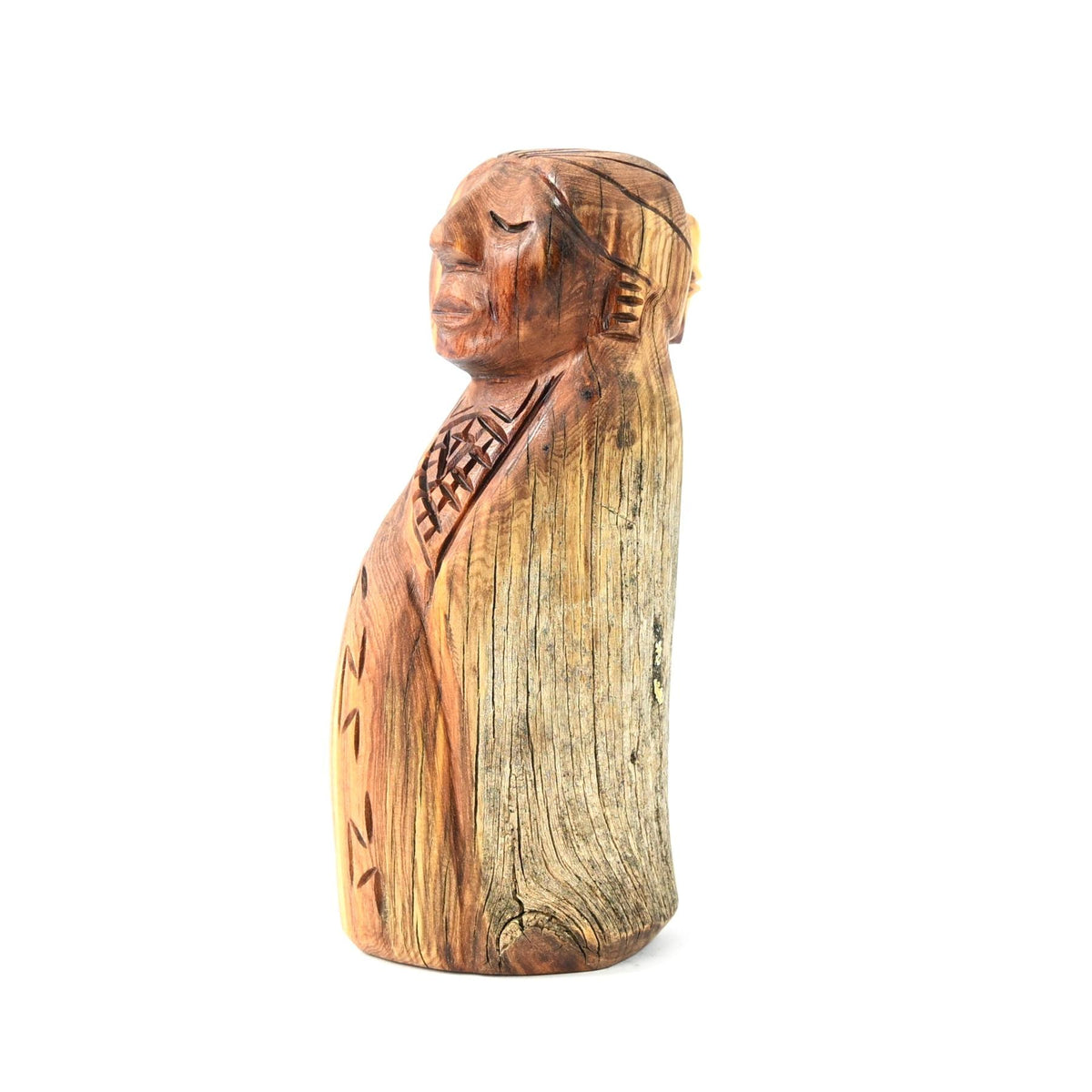 Harry and Isabella Benally "Dine Lady" Juniper Wood Carving-Indian Pueblo Store