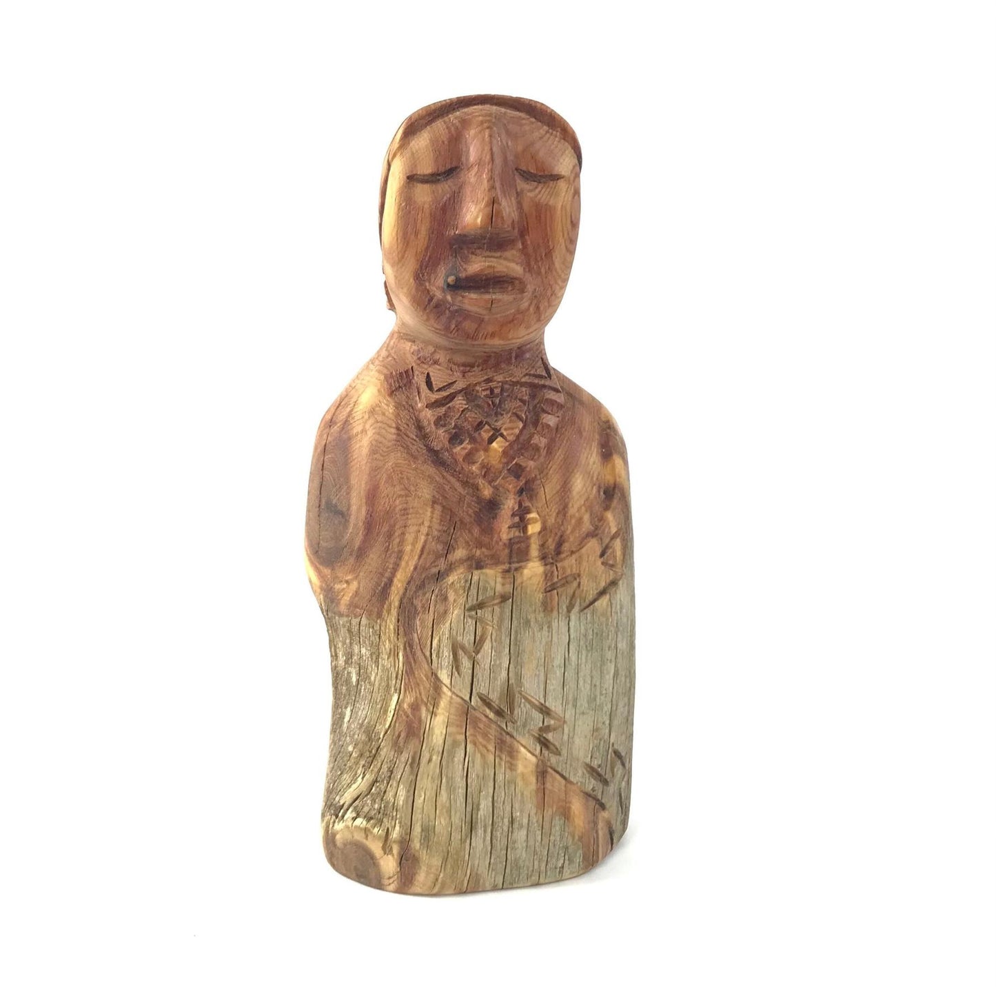 Harry and Isabella Benally "Dine Lady" Juniper Wood Carving-Indian Pueblo Store