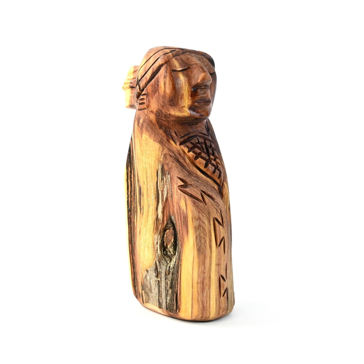 Harry and Isabella Benally "Dine Lady" Juniper Wood Carving-Indian Pueblo Store