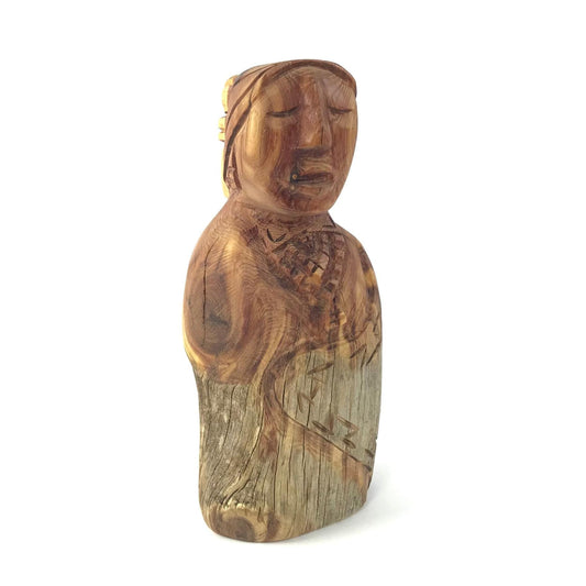 Harry and Isabella Benally "Dine Lady" Juniper Wood Carving-Indian Pueblo Store