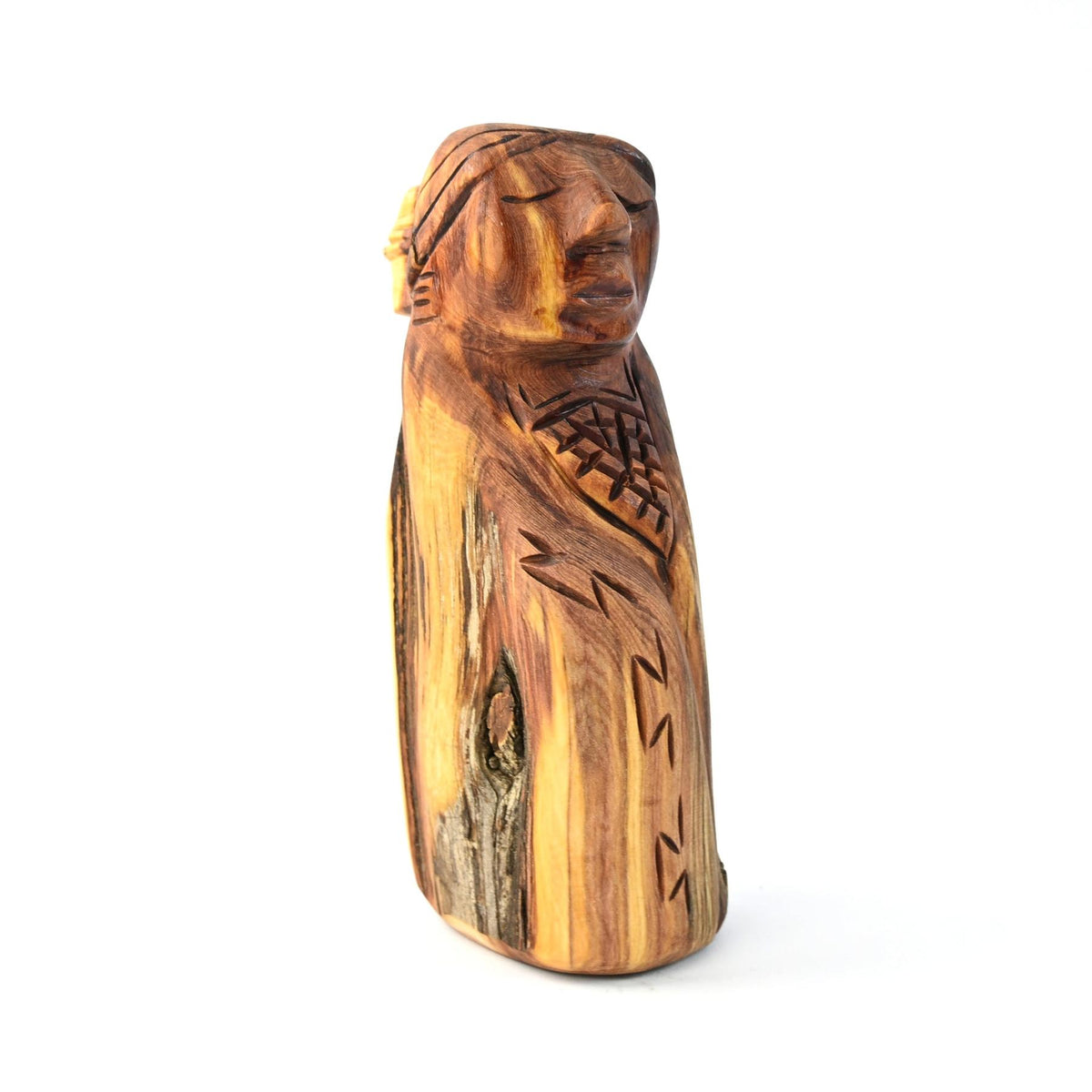 Harry and Isabella Benally "Dine Lady" Juniper Wood Carving-Indian Pueblo Store