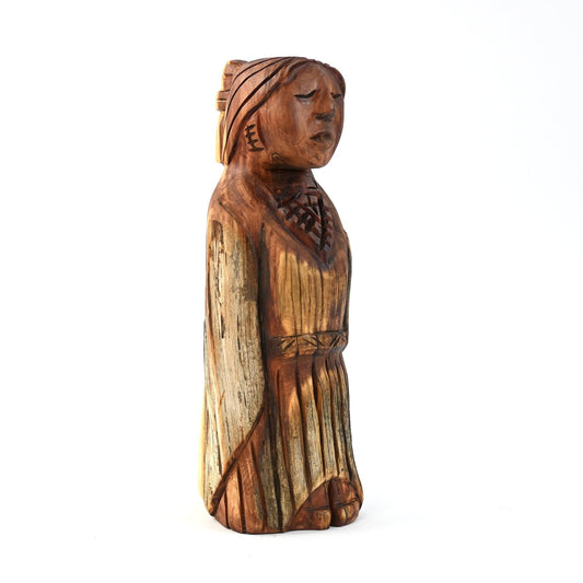 Harry and Isabella Benally "Dine Lady" Juniper Wood Carving-Indian Pueblo Store