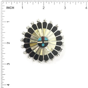 April Ukestine Goldlip Mother of Pearl Sunface Pin/Pendant-Indian Pueblo Store