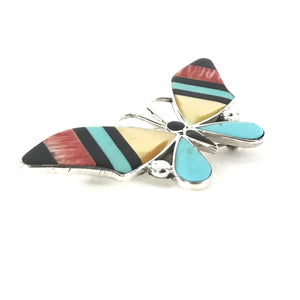 Angus Ahiyite Multi-gemstone Inlay Butterfly Pin/Pendant-Indian Pueblo Store