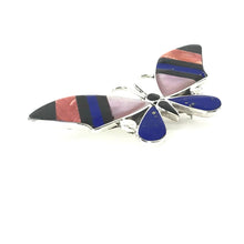 Load image into Gallery viewer, Angus Ahiyite Multi-gemstone Inlay Butterfly Pin/Pendant-Indian Pueblo Store
