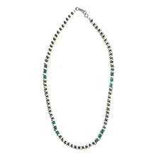 Load image into Gallery viewer, Jennifer Medina Sterling Silver and Turquoise Bead Necklace-Indian Pueblo Store

