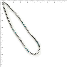 Load image into Gallery viewer, Jennifer Medina Sterling Silver and Turquoise Bead Necklace-Indian Pueblo Store

