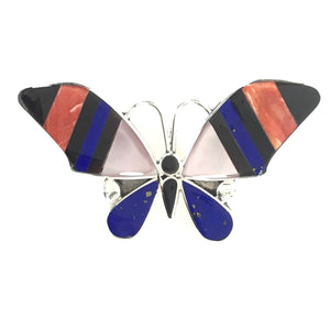 Angus Ahiyite Multi-gemstone Inlay Butterfly Pin/Pendant-Indian Pueblo Store