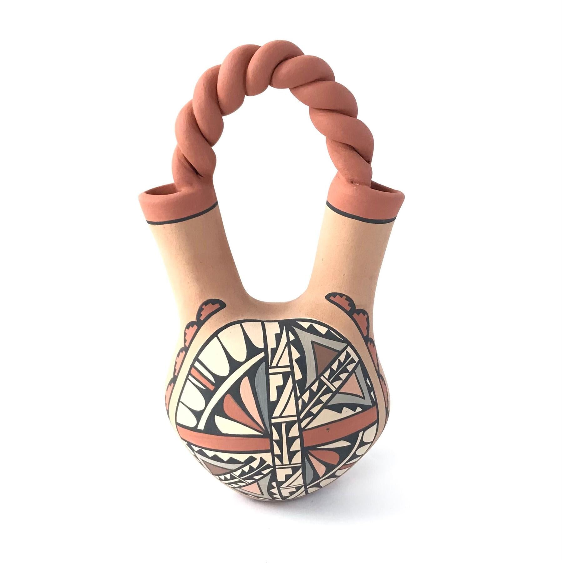 Chrislyn Fragua Twisted Handle Wedding Vase-Indian Pueblo Store