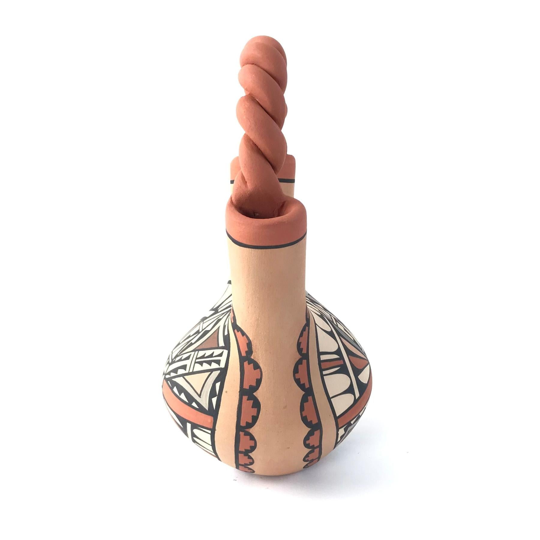 Chrislyn Fragua Twisted Handle Wedding Vase-Indian Pueblo Store