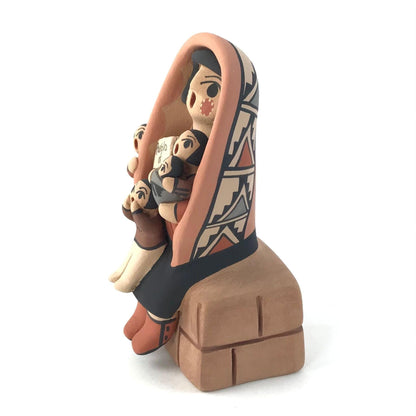 Chrislyn Fragua Sitting Storyteller with Four Children-Indian Pueblo Store