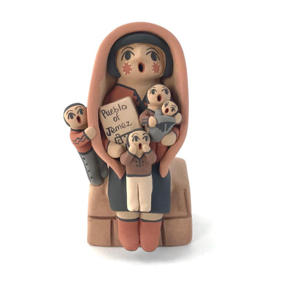 Chrislyn Fragua Sitting Storyteller with Four Children-Indian Pueblo Store